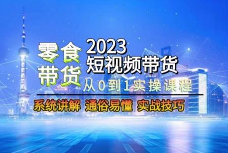 2023短视频带货-零食赛道，从0-1实操课程，系统讲解实战技巧-网创小站