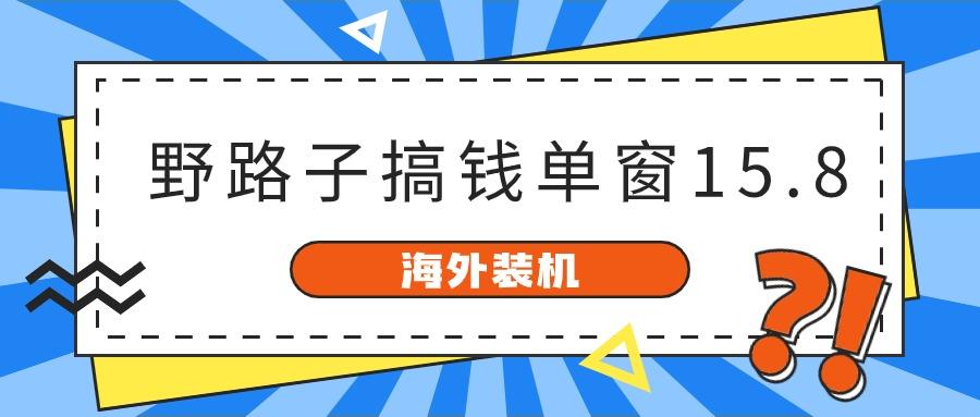 海外装机，野路子搞钱，单窗口15.8，亲测已变现10000+-网创小站