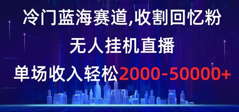 冷门蓝海赛道，收割回忆粉，无人挂机直播，单场收入轻松2000-5w+【揭秘】-网创小站