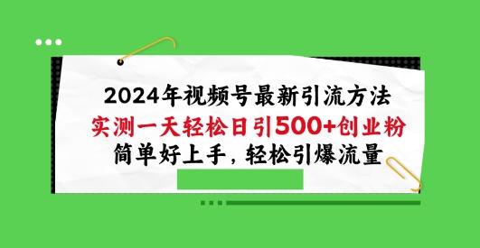 2024年视频号最新引流方法，实测一天轻松日引100+创业粉，简单好上手，轻松引爆流量【揭秘】-网创小站