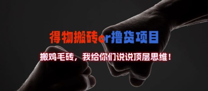 得物搬砖撸货项目?掰下数据，我给你们说说顶层思维【揭秘】-网创小站