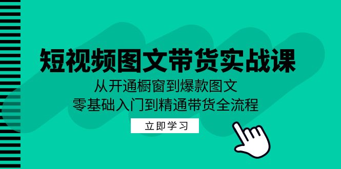 短视频图文带货实战课：从开通橱窗到爆款图文，零基础入门到精通带货-网创小站