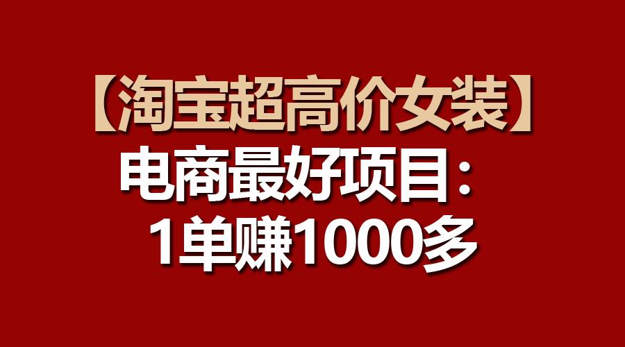 【淘宝超高价女装】电商最好项目：一单赚1000多-网创小站