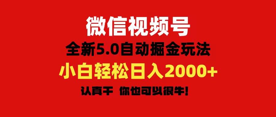 微信视频号变现，5.0全新自动掘金玩法，日入利润2000+有手就行-网创小站