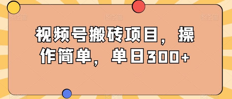 视频号搬砖项目，操作简单，单日300+-网创小站
