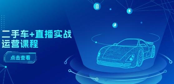 二手车+直播实战运营课程：直播推荐/短视频推荐/千川投放/直播全流程-网创小站