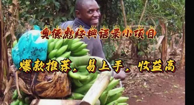 奥德彪经典语录小项目，爆款推荐，易上手，收益高-网创小站