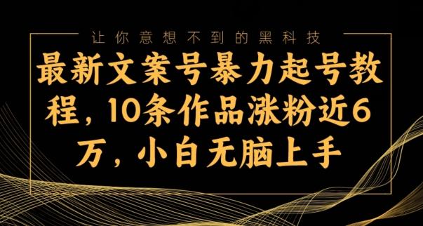 最新文案号暴力起号教程，10条作品涨粉近6万，小白无脑上手-网创小站