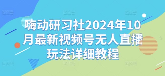 嗨动研习社2024年10月最新视频号无人直播玩法详细教程-网创小站