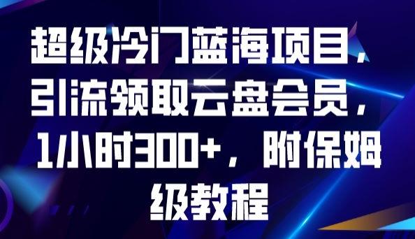 超级冷门蓝海项目，引流领取云盘会员，1小时300+，附保姆级教程-网创小站