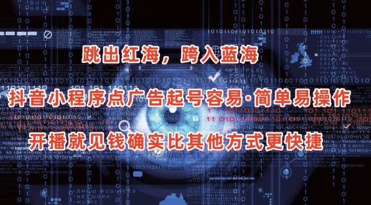 抖音小程序点广告项目，起号容易，简单易操作，开播就见有收益【揭秘】-网创小站