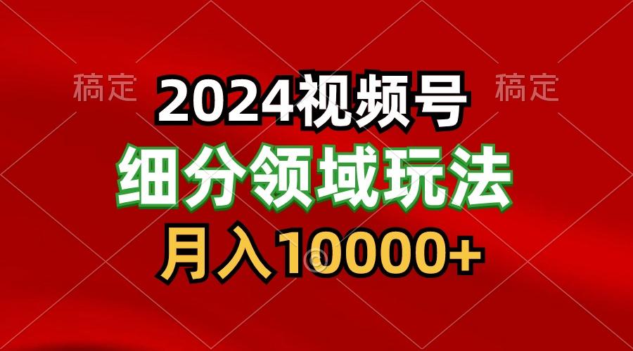 2024视频号分成计划细分领域玩法，每天5分钟，月入1W+-网创小站