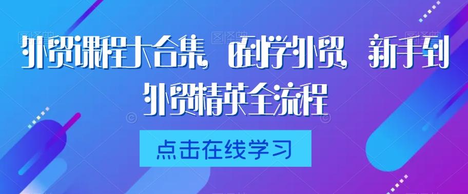 外贸课程大合集，0到1学外贸，新手到外贸精英全流程-网创小站