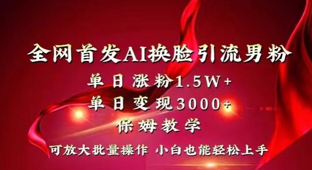 全网首发Ai换脸引流男粉，单日涨粉1.5w+，单日变现3000+，小白也能轻松上手拿结果【揭秘】-网创小站
