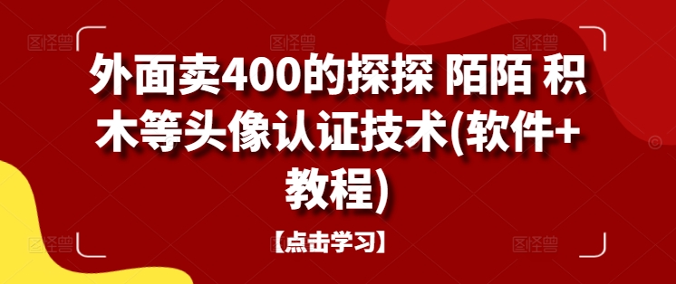 外面卖400的探探 陌陌 积木等头像认证技术(软件+教程)-网创小站