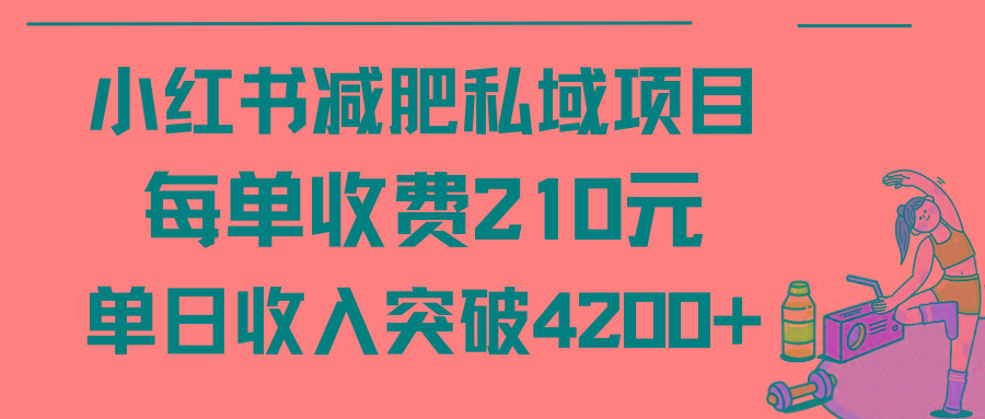 (9466期)小红书减肥私域项目每单收费210元单日成交20单，最高日入4200+-网创小站
