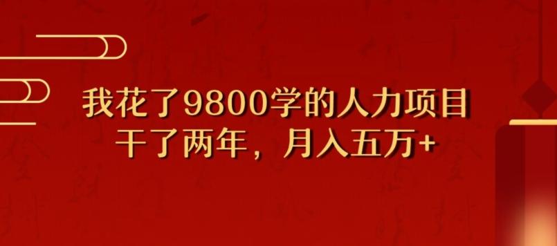 我花了9800学习，干了两年赚了70万的人力项目-网创小站