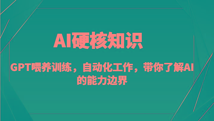 AI硬核知识-GPT喂养训练，自动化工作，带你了解AI的能力边界(10节课)-网创小站