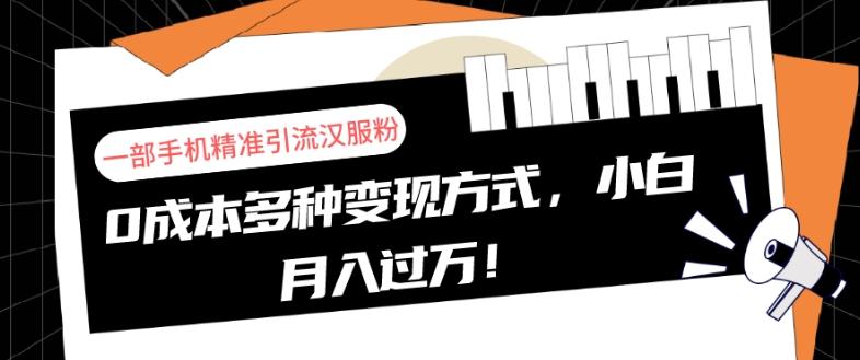一部手机精准引流汉服粉，0成本多种变现方式，小白月入过万！-网创小站