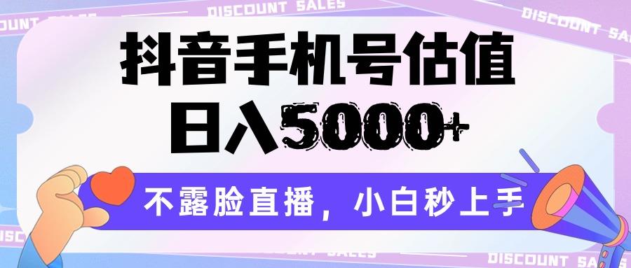 抖音手机号估值，日入5000+，不露脸直播，小白秒上手-网创小站