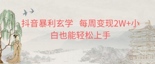 抖音暴利玄学，每周变现2W+小白也能轻松上手-网创小站