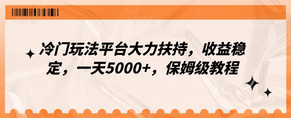 冷门玩法平台大力扶持，收益稳定，一天5000+，保姆级教程（附抖音7天起号法）-网创小站