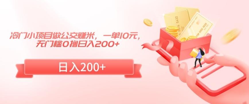 冷门小项目做公交赚米，一单10元，无门槛0撸日入200+【揭秘】-网创小站