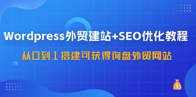 WordPress外贸建站+SEO优化教程，从0到1搭建可获得询盘外贸网站(57节课)-网创小站