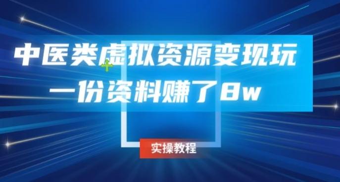 中医类虚拟资源变现玩法，一份资料赚了8w-网创小站