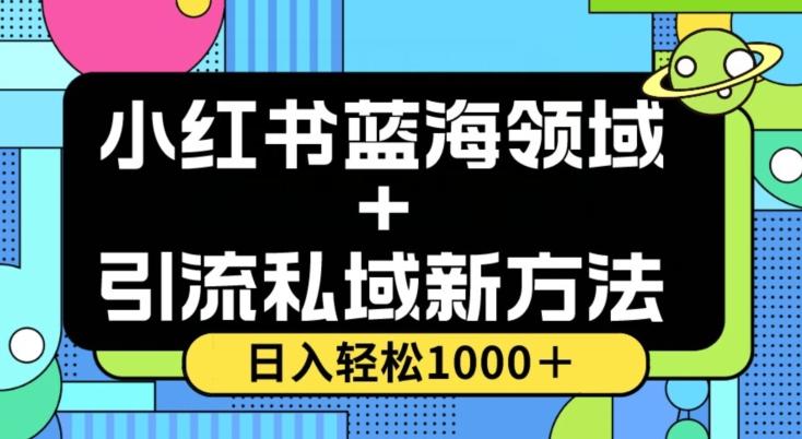 小红书蓝海虚拟＋引流私域新方法，100%不限流，日入轻松1000＋，小白无脑操作【揭秘】-网创小站