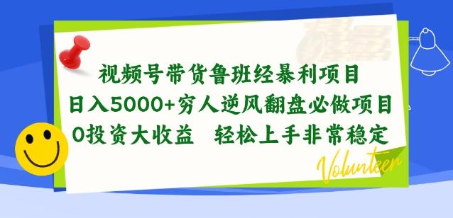 视频号带货鲁班经暴利项目，穷人逆风翻盘必做项目，0投资大收益轻松上手非常稳定【揭秘】-网创小站