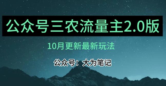 (10月)三农流量主项目2.0——精细化选题内容，依然可以月入1-2万-网创小站