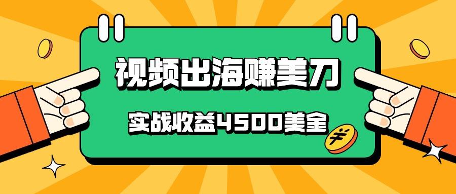 国内爆款视频出海赚美刀,实战收益4500美金,批量无脑搬运,无需经验直接上手-网创小站