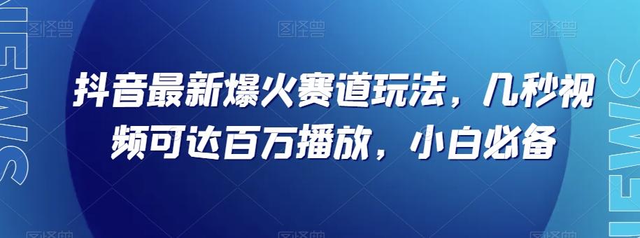 抖音最新爆火赛道玩法，几秒视频可达百万播放，小白必备（附素材）【揭秘】-网创小站