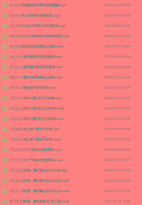 图片[4]-2024单品正价起号，直播素材投流选品：选品课+投流课+素材课+卡首屏/100节-网创小站