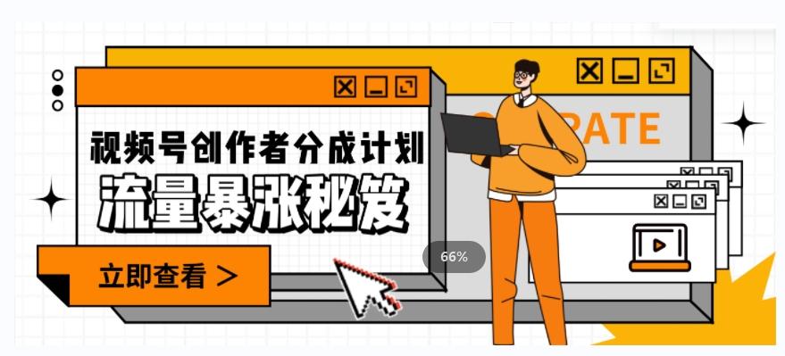 一条视频收益3000+，一条作品涨粉2000+，视频号流量爆炸·的秘籍-网创小站