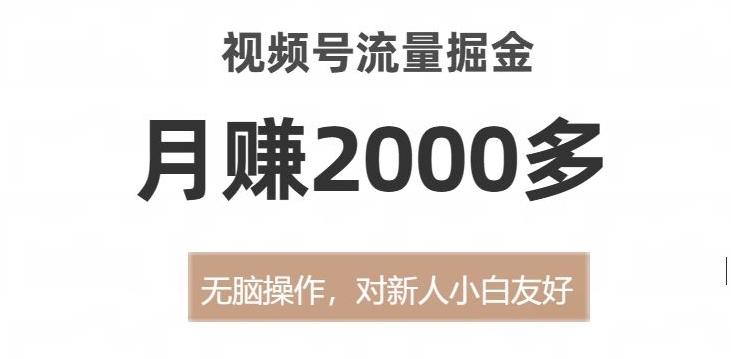 视频号流量掘金，无脑操作，对新人小白友好，月赚2000多【揭秘】-网创小站