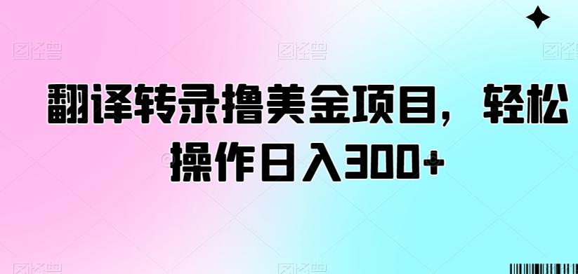 翻译转录撸美金项目，轻松操作日入300+【揭秘】-网创小站