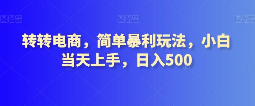 转转电商，简单暴利玩法，小白当天上手，日入500-网创小站