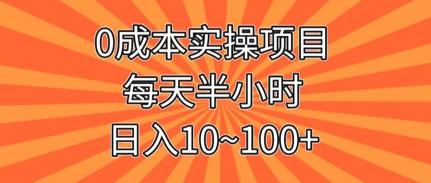 0成本实操项目，每天半小时，日入10~100+-网创小站