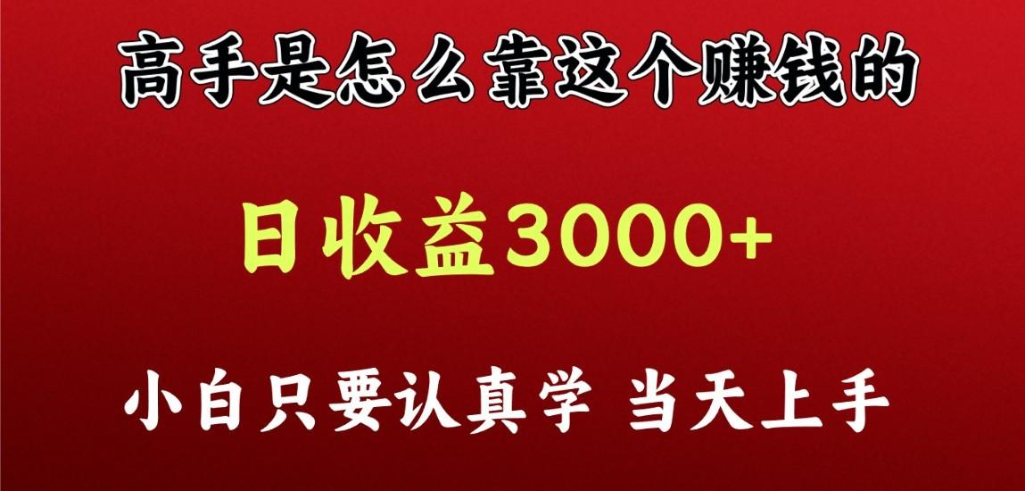 看高手是怎么赚钱的，一天收益至少3000+以上，小白当天上手-网创小站