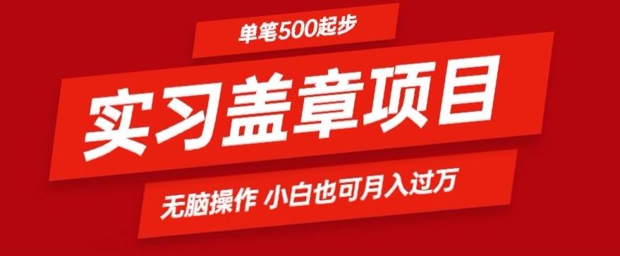 实习代盖章项目一单500起普通人可落地项目小白也可轻易上手-网创小站