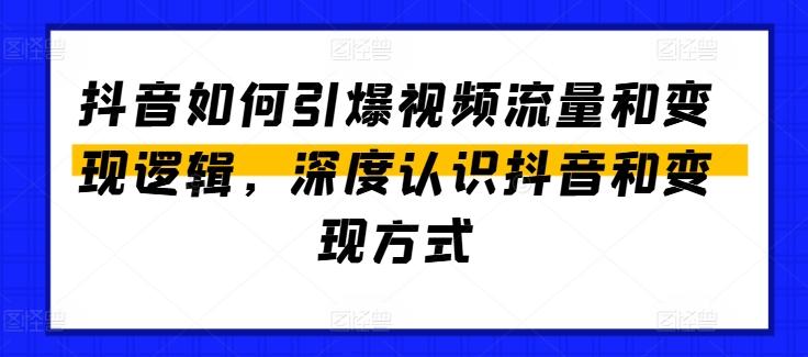 抖音如何引爆视频流量和变现逻辑，深度认识抖音和变现方式-网创小站