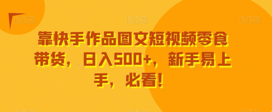 靠快手作品图文短视频零食带货，日入500+，新手易上手，必看！-网创小站