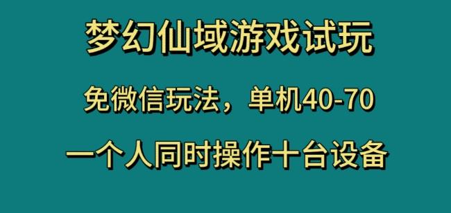 梦幻仙域游戏试玩，免微信玩法，单机40-70，一个人同时操作十台设备【揭秘】-网创小站