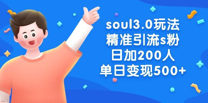 soul3.0玩法精准引流s粉，日加200人单日变现500+-网创小站