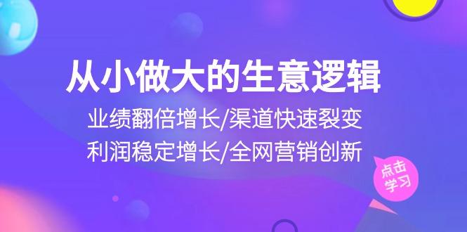 从小做大生意逻辑：业绩翻倍增长/渠道快速裂变/利润稳定增长/全网营销创新-网创小站