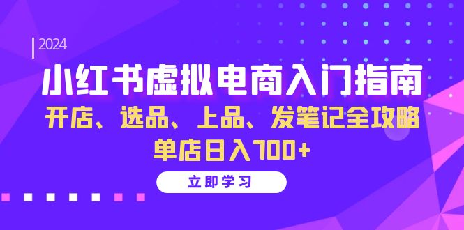 小红书虚拟电商入门指南：开店、选品、上品、发笔记全攻略 单店日入700+-网创小站