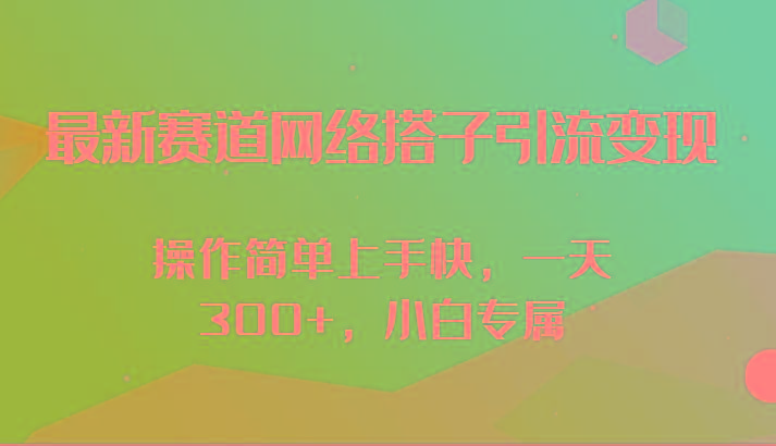 最新赛道网络搭子引流变现!!操作简单上手快，一天300+，小白专属-网创小站