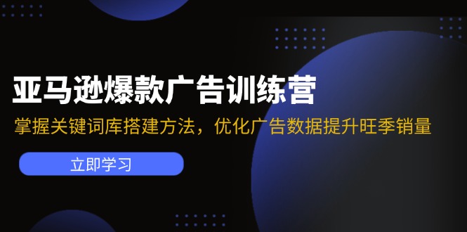 亚马逊爆款广告训练营：掌握关键词库搭建方法，优化广告数据提升旺季销量-网创小站